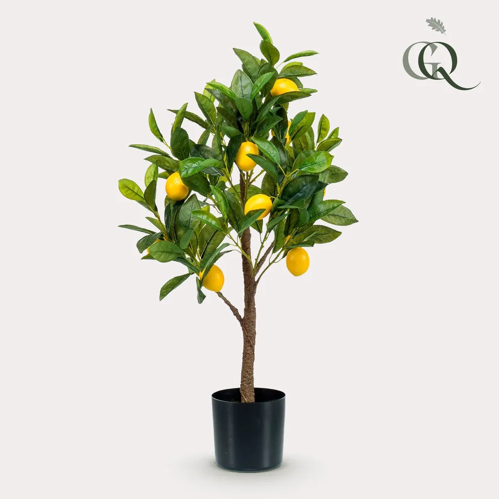 Plante Artificielle Citronnier sans Entretien 75 cm - Anti-Allergie Jaune