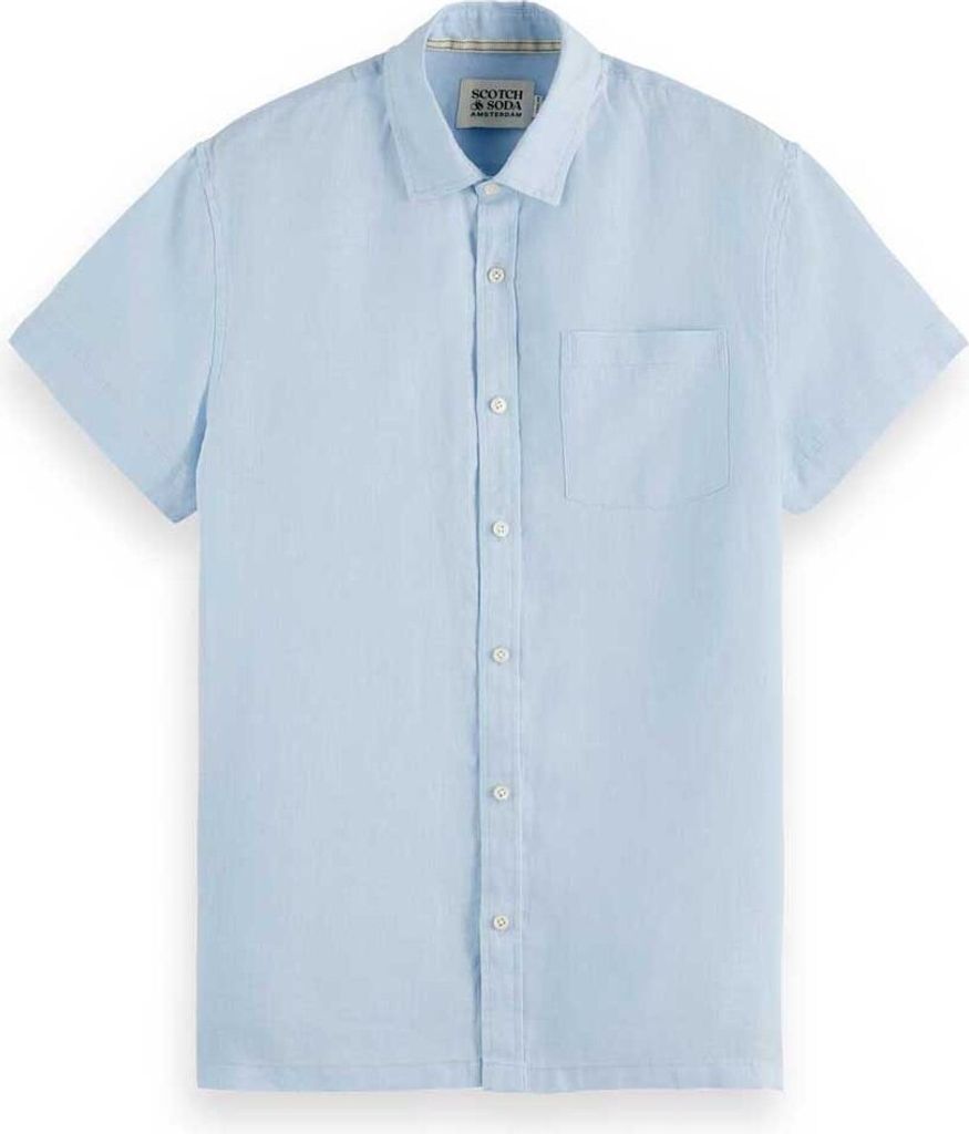 Scotch & Soda Seasonal Core Kurzarmhemd Blau 2XL Mann Blau 2XL