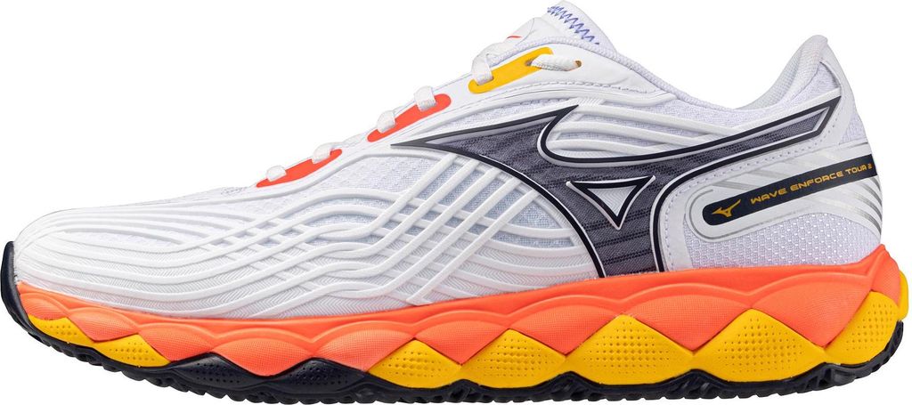 Mizuno Wave Enforce Tour 2 Cc - white/baritone blue/fiery coral 2, Größe:7.5
