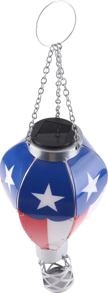 Lanterne Solaire LED Effet Flamme Montgolfière en Métal pour Fête