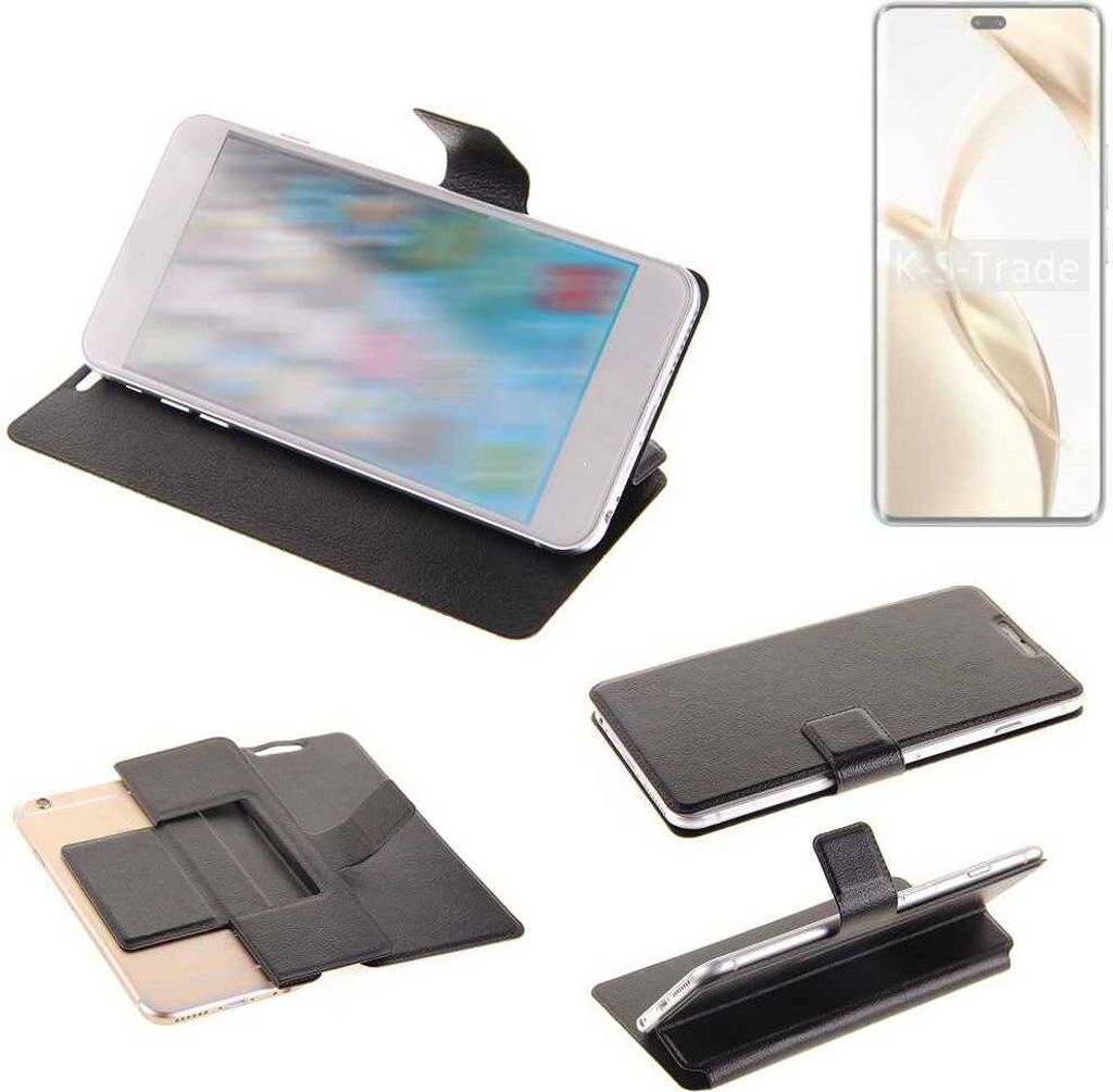 K-S-Trade Schutzhülle kompatibel mit Honor 200 Schutzhülle Flip Cover Klapphülle Wallet Case Slim Handyhülle bookstyle schwarz