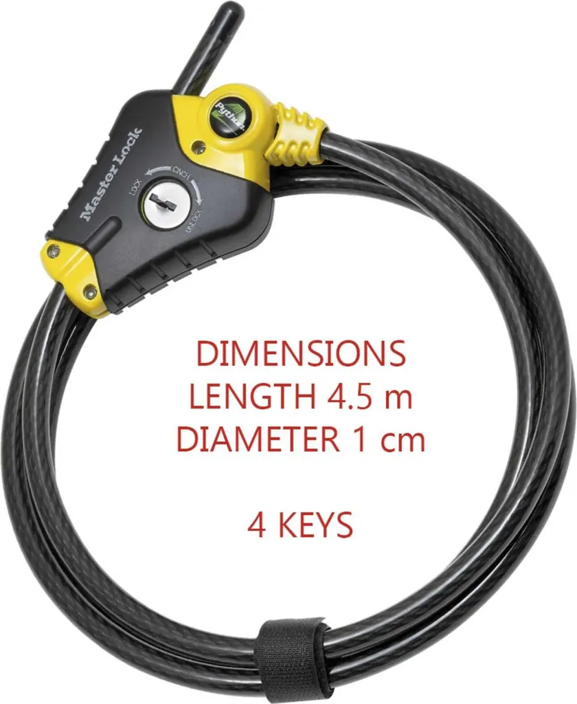 Câble Antivol Universel Master Lock Python 10mm pour Tout Fixer - 3