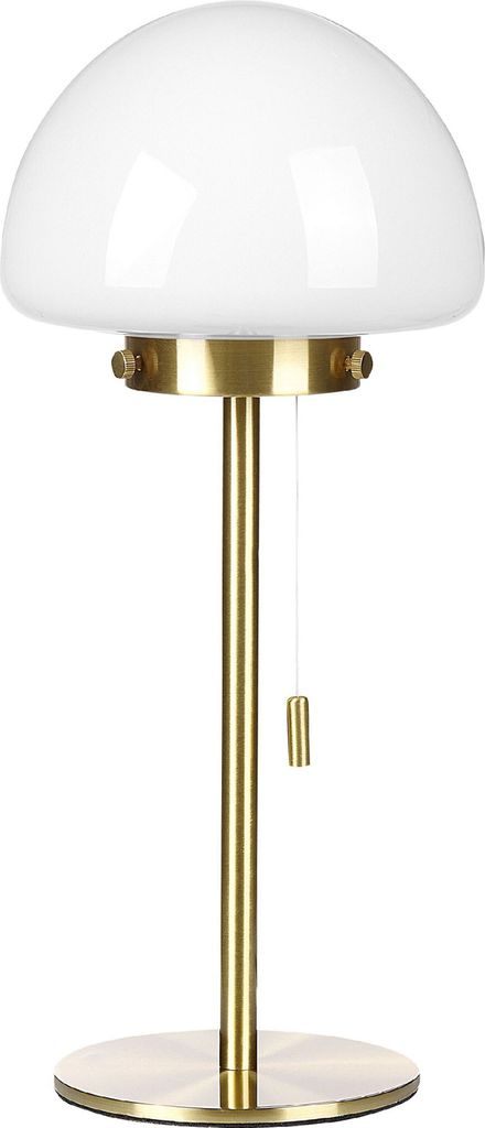 BELIANI Tischlampe Gold Metallsockel, Glasschirm, Zugschalter, minimalistischer Stil Bürolicht für zu Hause