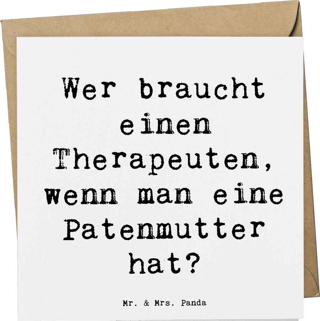 Mr. & Mrs. Panda Glückwunschkarte Spruch Liebe Patenmutter - Weiß - Geschenk, Familienbindung, einzigartige Designs, Beziehung, Klappkarte, emoti...