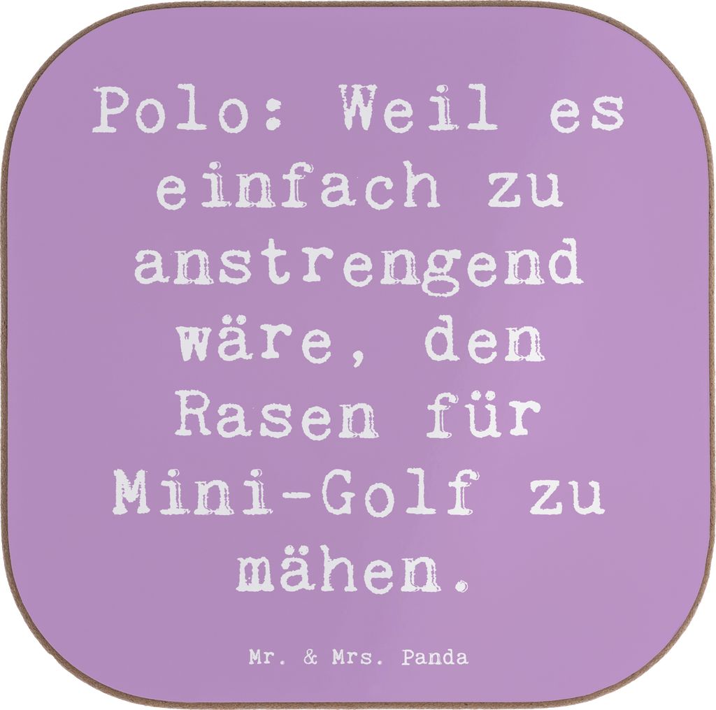 Mr. & Mrs. Panda Tischuntersetzer Spruch Polo Spaß - Lavendeltraum - Geschenk, Pferde, Sportart, Teamsport, bieruntersetzer, gläseruntersetzer, B...