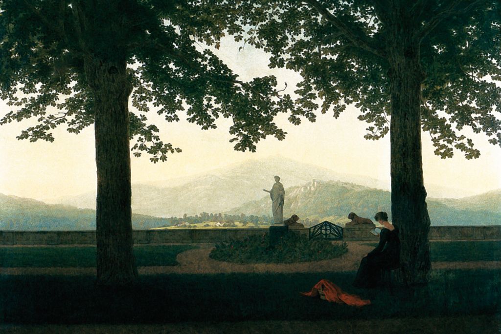 Caspar David Friedrich Kunstdruck Bild - Gartenterrasse, 1811, Detail (80 x 120 cm)