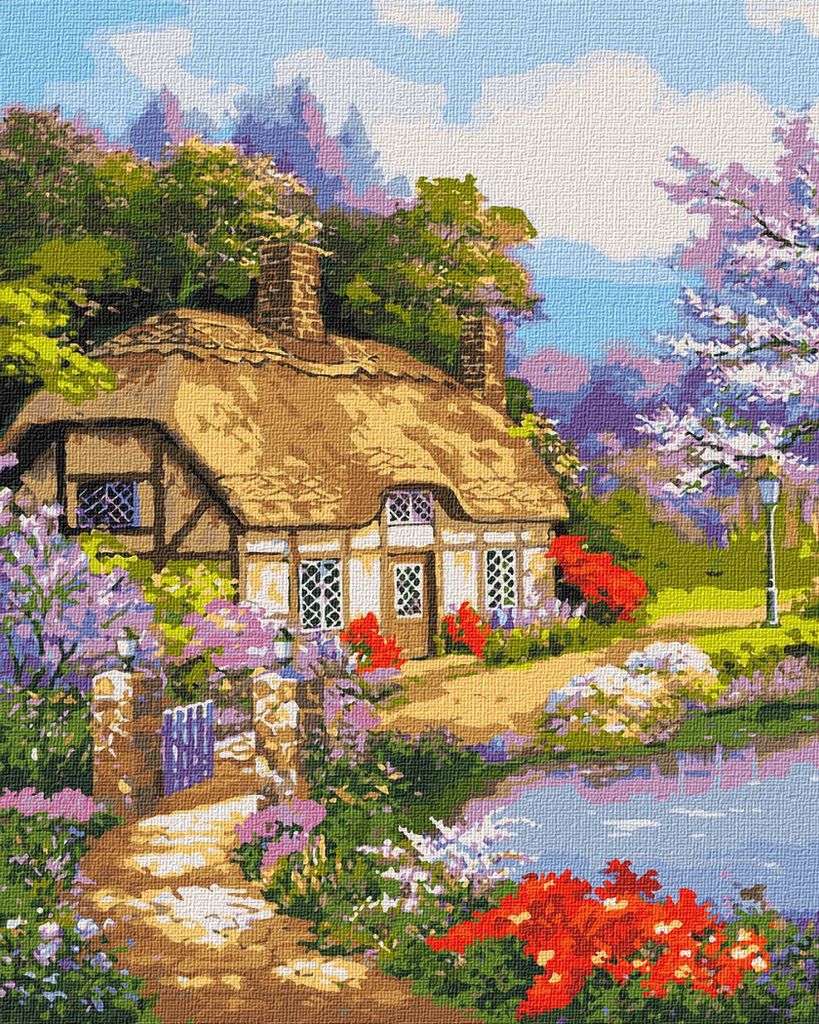 Malerei BY NUMBERS WITH FRAME Bilder zum Malen - Landhaus 40x50 cm