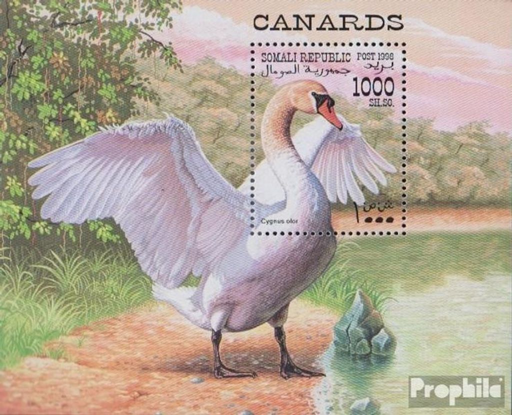 Briefmarken Somali Republic 1998 Mi Block1998W die Legalität dieser Ausg. ist ungeklärt postfrisch Wasservögel