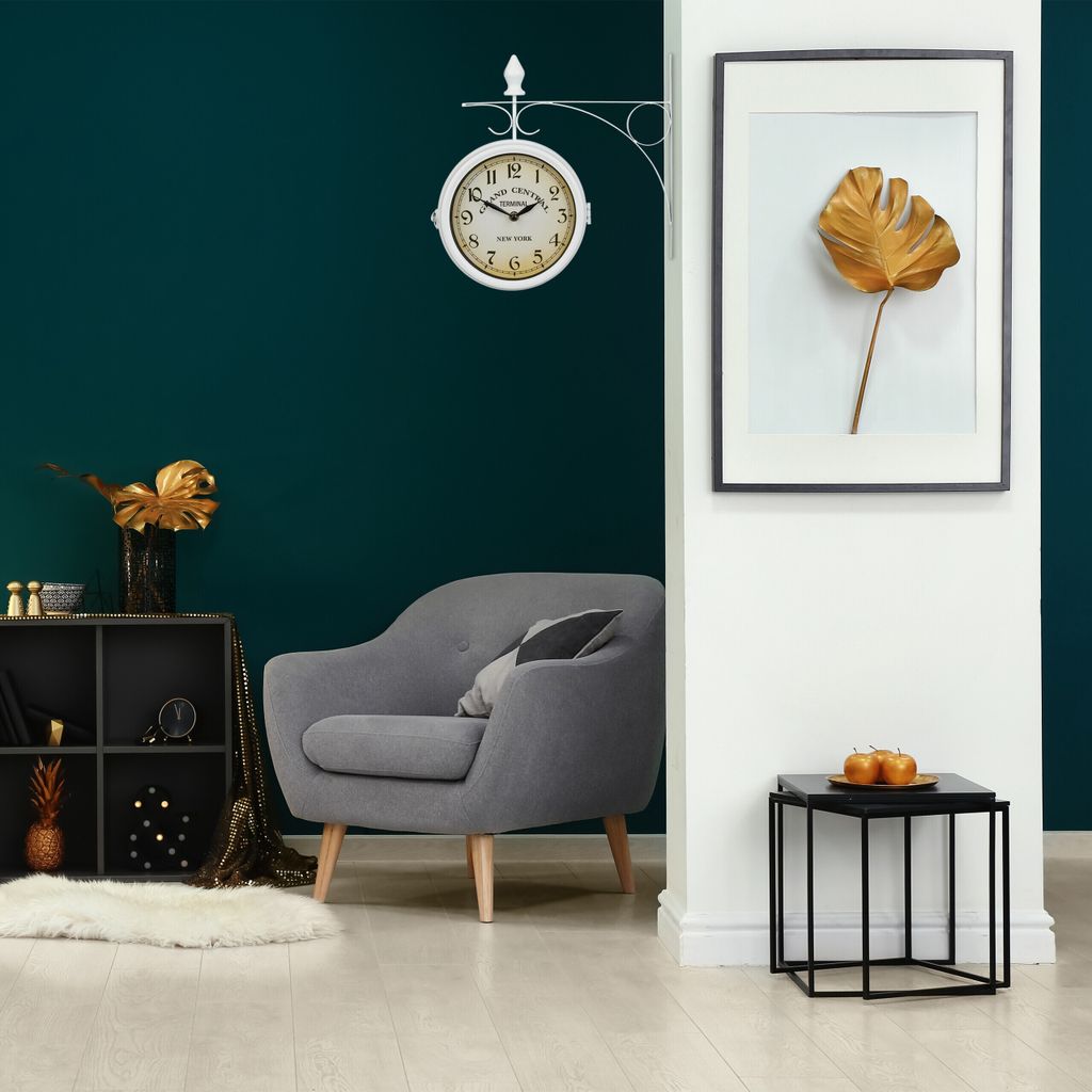relaxdays Horloge de Gare sur Deux côtés, Piles, rétro, New York, HLP relaxdays Horloge de Gare sur Deux côtés, Piles, rétro, New York, HLP