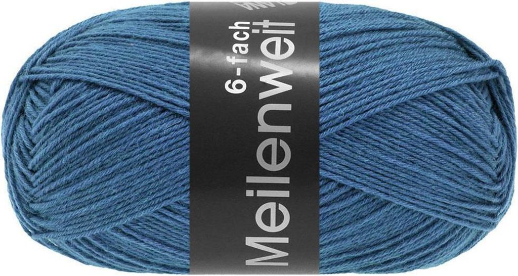 Lana Grossa - Meilenweit 6-fach 150g Unito 9675 azurblau