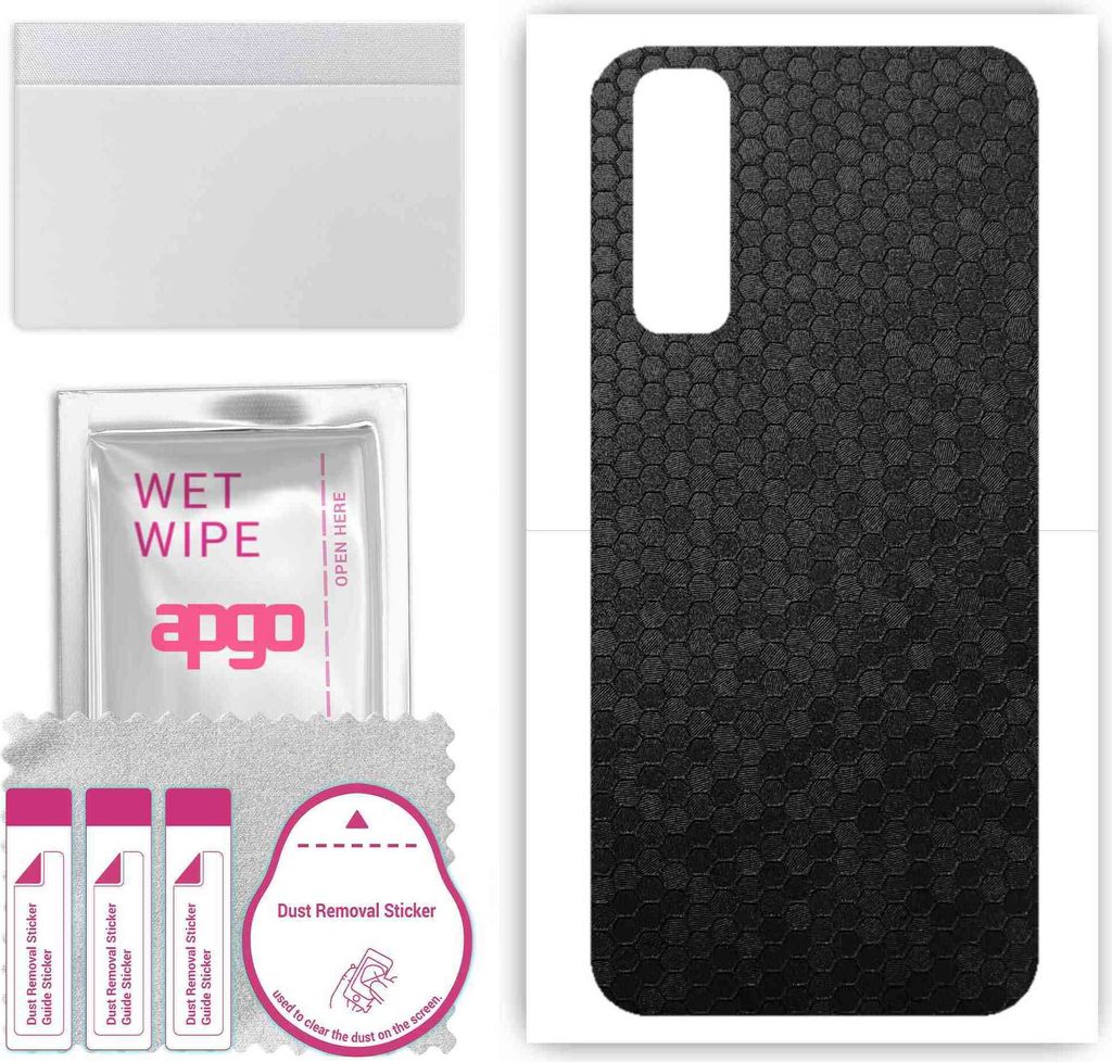 apgo Rückseite Schutzfolie, Skin, kompatibel mit Realme 7 RMX2155, Hinten Displayschutzfolie aus Vinylfolie, kratzfest, einfache Montage - Schwarz...