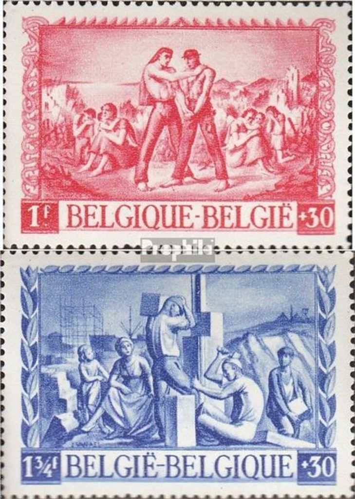 Briefmarken Belgien 1945 Mi 708-709 (kompl.Ausg.) postfrisch Kriegsgeschädigte