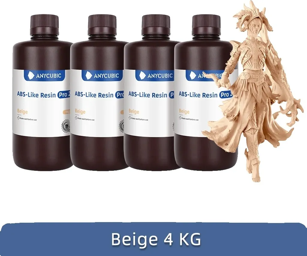 Résine 3D Anycubic Beige 4kg Haute Précision pour Imprimante LCD et DLP