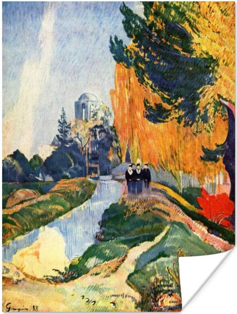 MuchoWow Poster Les Alyscamps - Gemälde von Paul Gauguin 90x120 cm - Wohnzimmer
