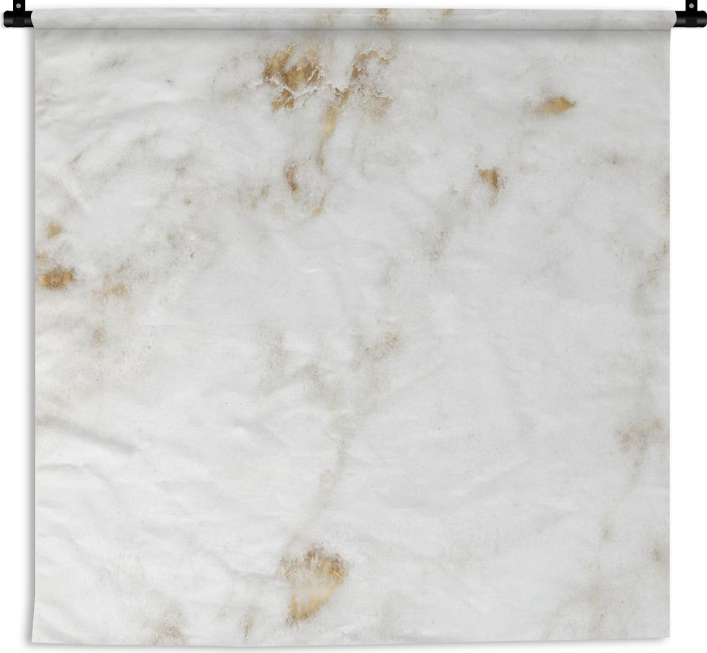 MuchoWow Wandteppich Wandbehang Marmor - Gold - Weiß 60x60 cm Tapisserie Dekoration Wandtuch - Dekorationen - Wand Decke
