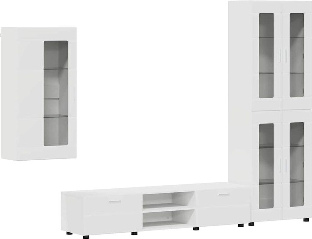vidaXL TV-Schrankset mit Schubladen FLORIN 3 pcs Weiß Holzwerkstoff