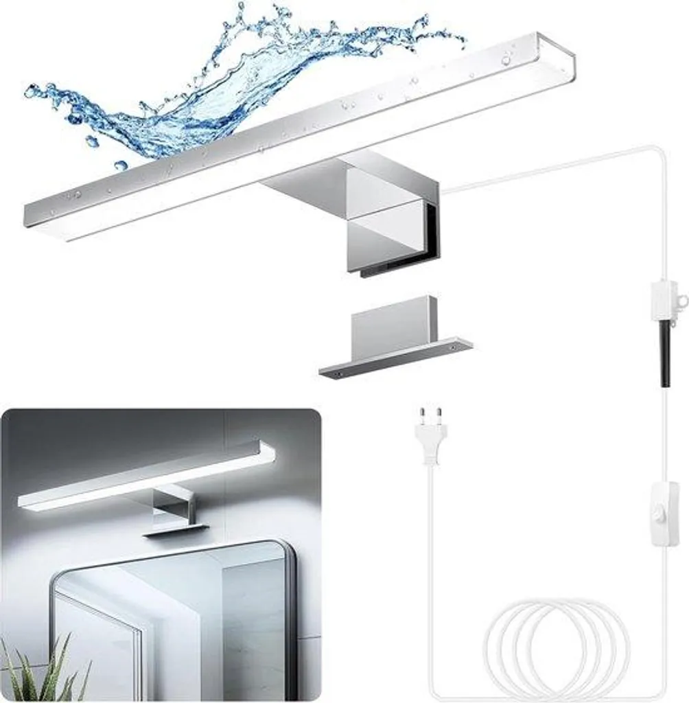 Miroir LED salle de bain 300mm Éclairage Maquillage Rasage IP44 4000K
