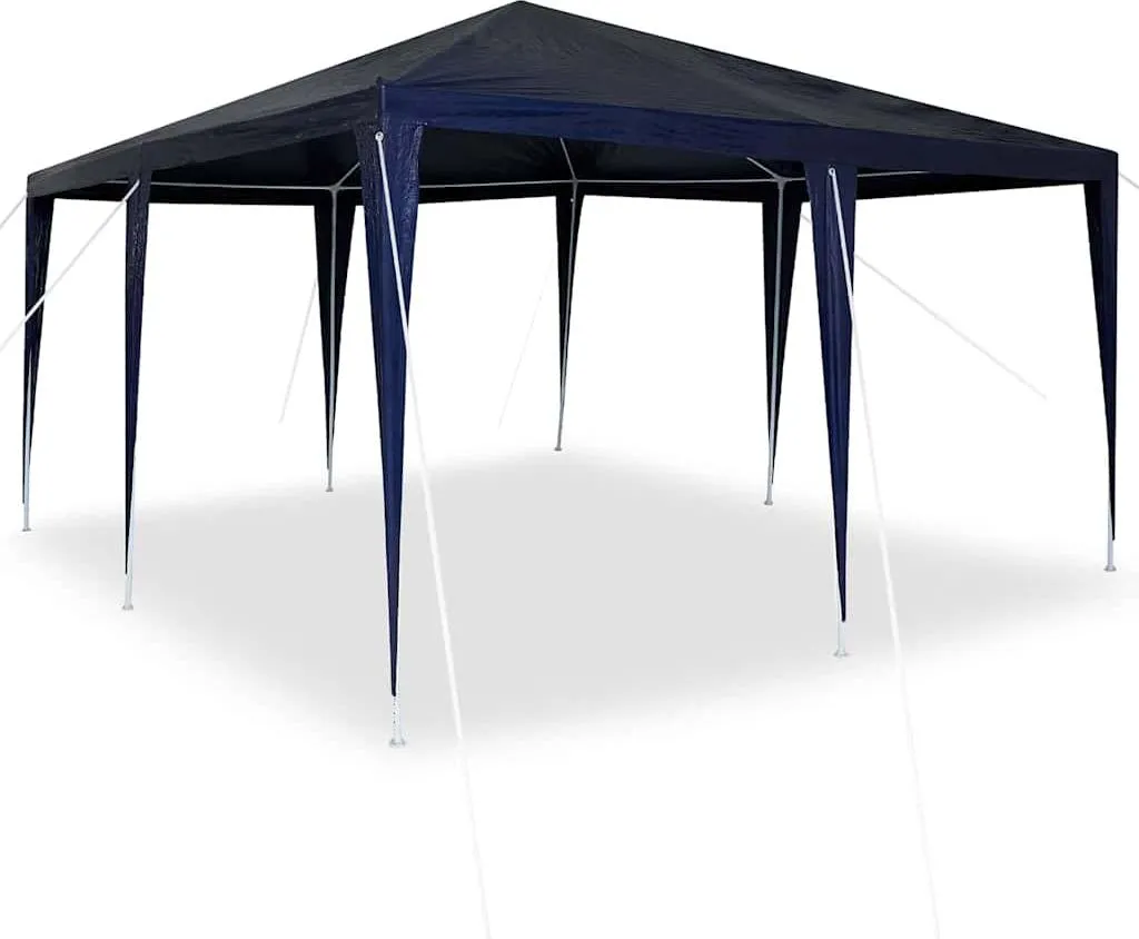 vidaXL Tenda per feste blu e bianca 400 x 400 x 266 cm in poliestere e acciaio