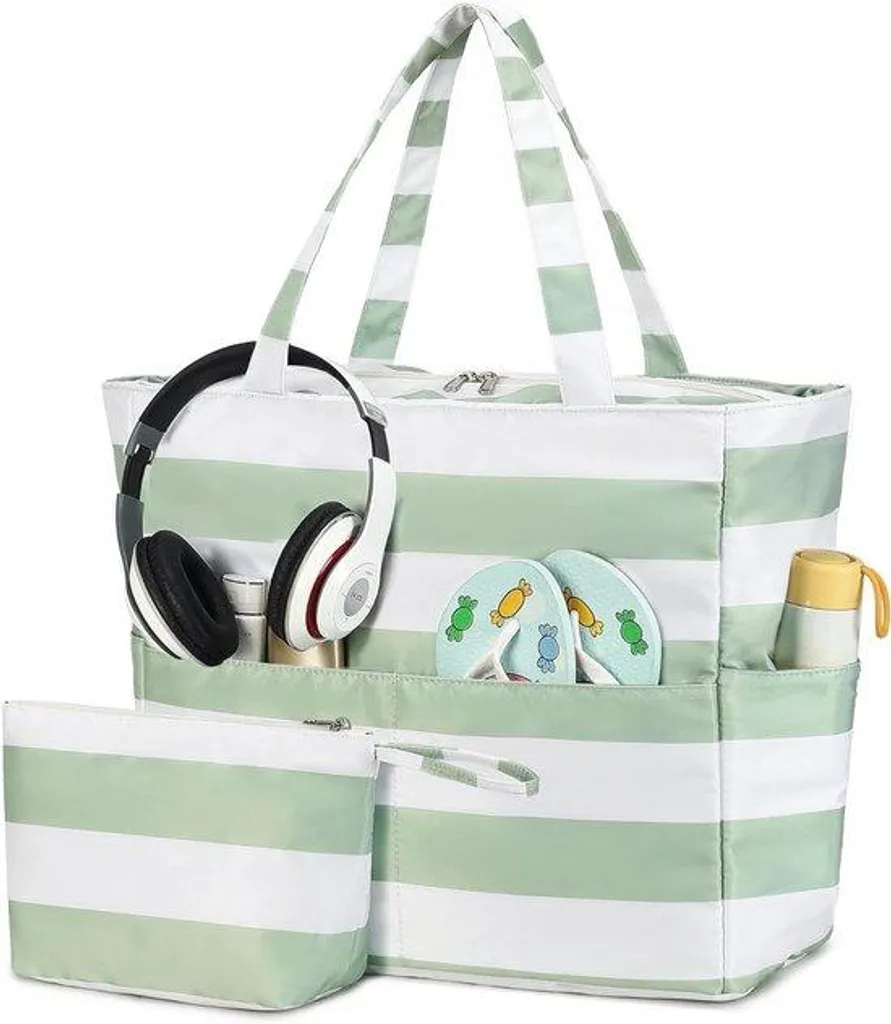 Sac de plage imperméable femme : fermeture éclair et grande capacité