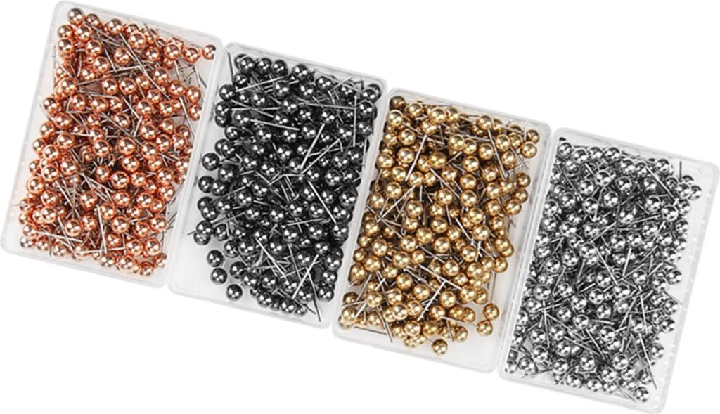 800 Stück mehrfarbige runde Perlenkopfstifte zum Markieren beim Nähen und für die Schneiderei