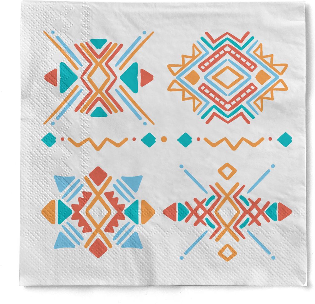 HAPPY PAPER Cocktail-Serviette "Mexico" aus Tissue 3-lagig, 25 x 25 cm, 20 Stück