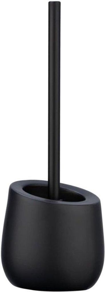 Famanu Toilettenbürsten-Set Keramik mit matter Oberfläche und Silikonbürstenkopf - Schwarz