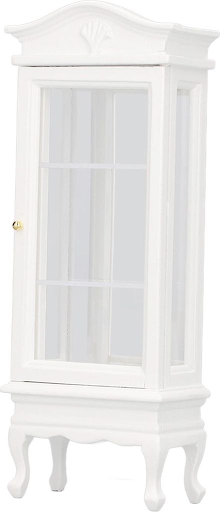1:12 Puppenhaus-Miniaturschrank, Holzsimulation, weißes Bogendach, Einzeltür, Puppenhaus-Display