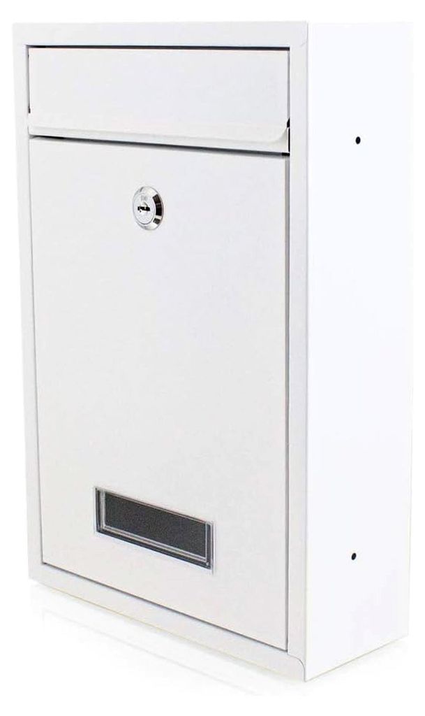 Kompakter Mini Briefkasten Wandbriefkasten Letterbox erweiterbar zur Briefkastenanlage (Weiß)
