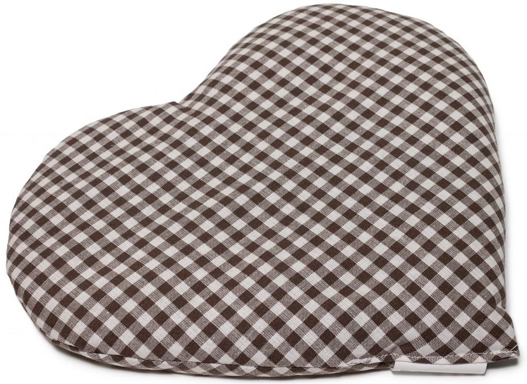 GIRAFFENLAND Körnerkissen Herz ca. 30x25cm - braun-weiß mit Weizenkorn