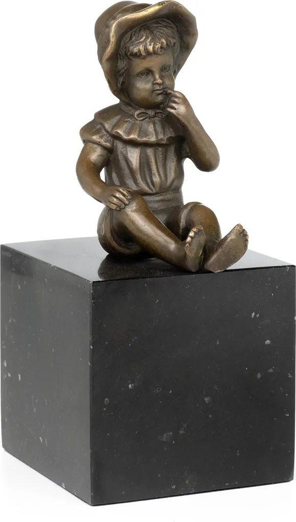 Statue en bronze Moritz Jeune fille assise Antique Hauteur 16 cm 1,6 kg