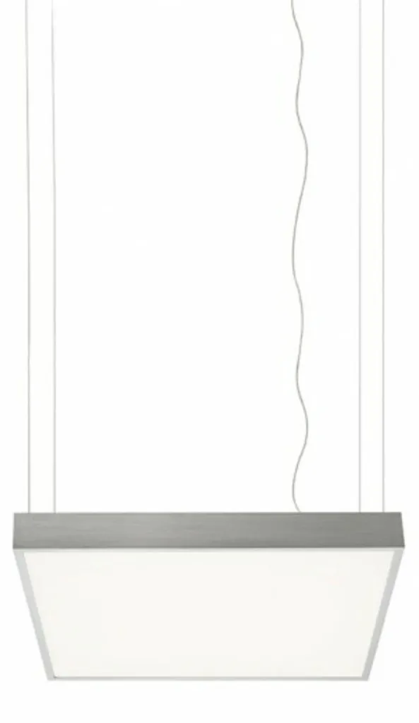 Plafonnier suspendu LED 55x55 carré en aluminium brossé 48W 3000K