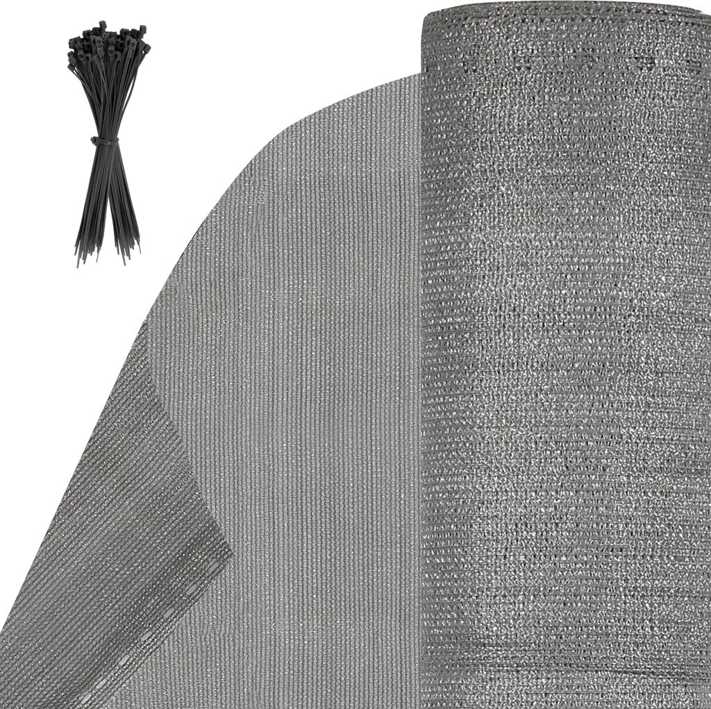 Jiubiaz Schattiergewebe Zaunblende Tennisblende 1.2x20M Sichtschutz HDPE Zaun Netz Schattier Gewebe Windschutz Grau