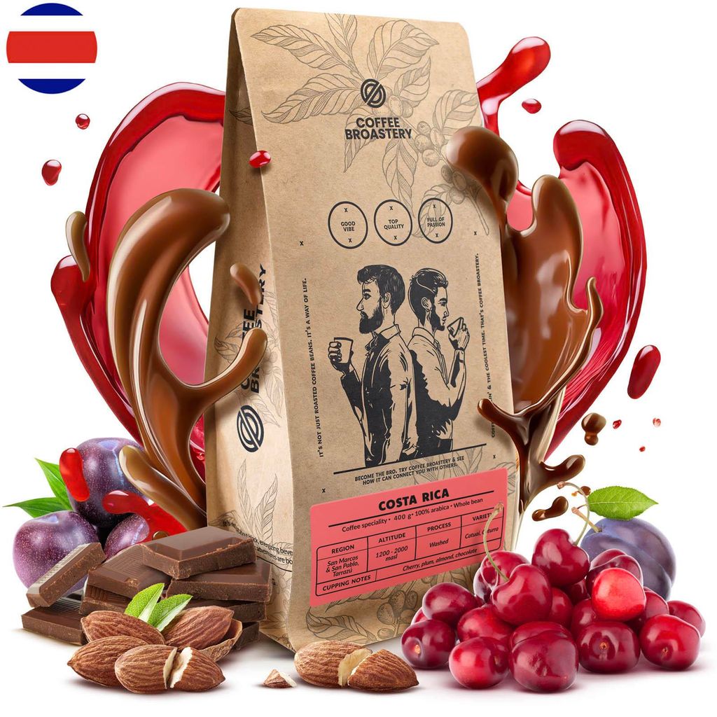 Coffee Broastery - Kaffeebohnen Costa Rica San Rafael Spezialitätenkaffee 400g - Frisch Geröstet - 100% Arabica - Kirsche, Schokolade - Ganze Bohnen