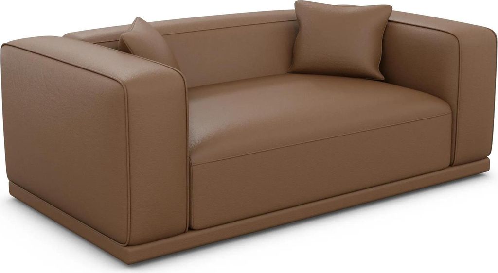 Echtleder 2-Sitzer Couch Diora Braun