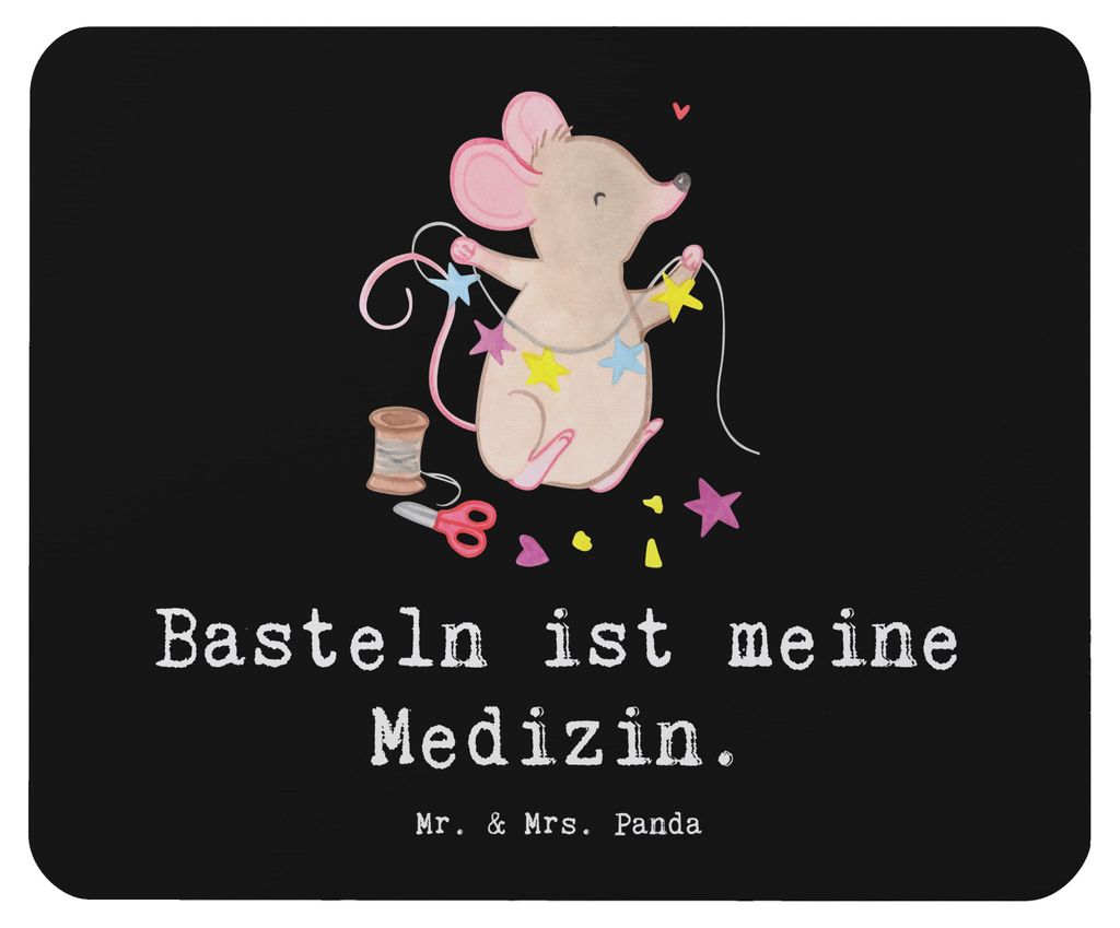 Mr. & Mrs. Panda Mouse Pad Maus Basteln - Schwarz - Geschenk, Mousepad, DIY, Kreatives, Mauspad, laptop, pc
