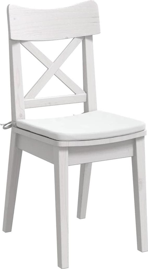 “2026 Modern“ Sitzkissen 4 Stück Weiß 40 x 40 x 3cm Stoff - Gartenmöbelauflagen Designermöbel 685529 - Gartenmöbelauflagen