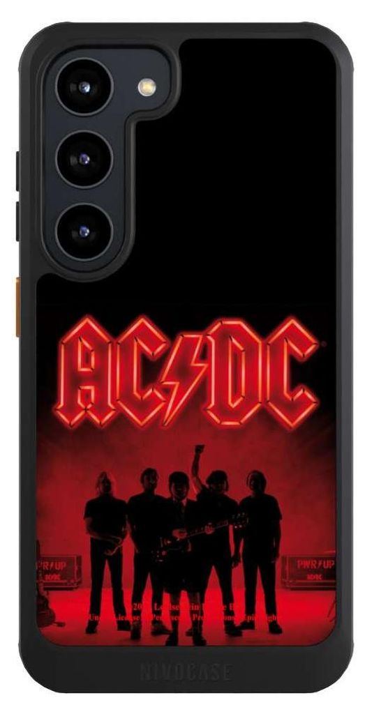 NIVOCASE Hülle für Samsung Galaxy S23 Handyhülle NIVOcore Case Schwarz ACDC Band Offizielles Lizenzprodukt