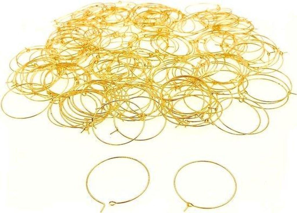30mm goldene Ringe Marker für Glasstifte, 200 Stück, Metall