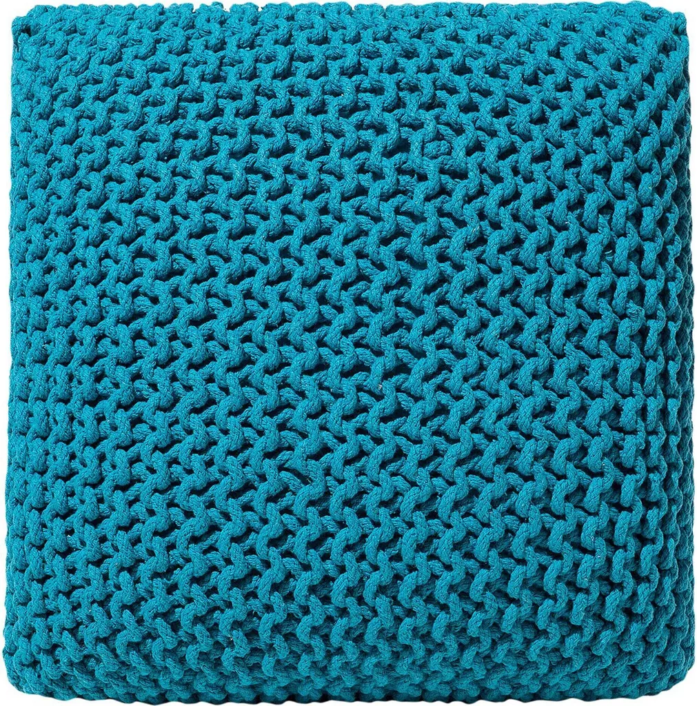 Pouf en coton bleu marine Beliani minimaliste avec assise confortable