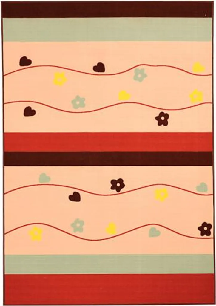 Tapis de chambre enfant 160x230cm, fleurs colorées, confortable et durable