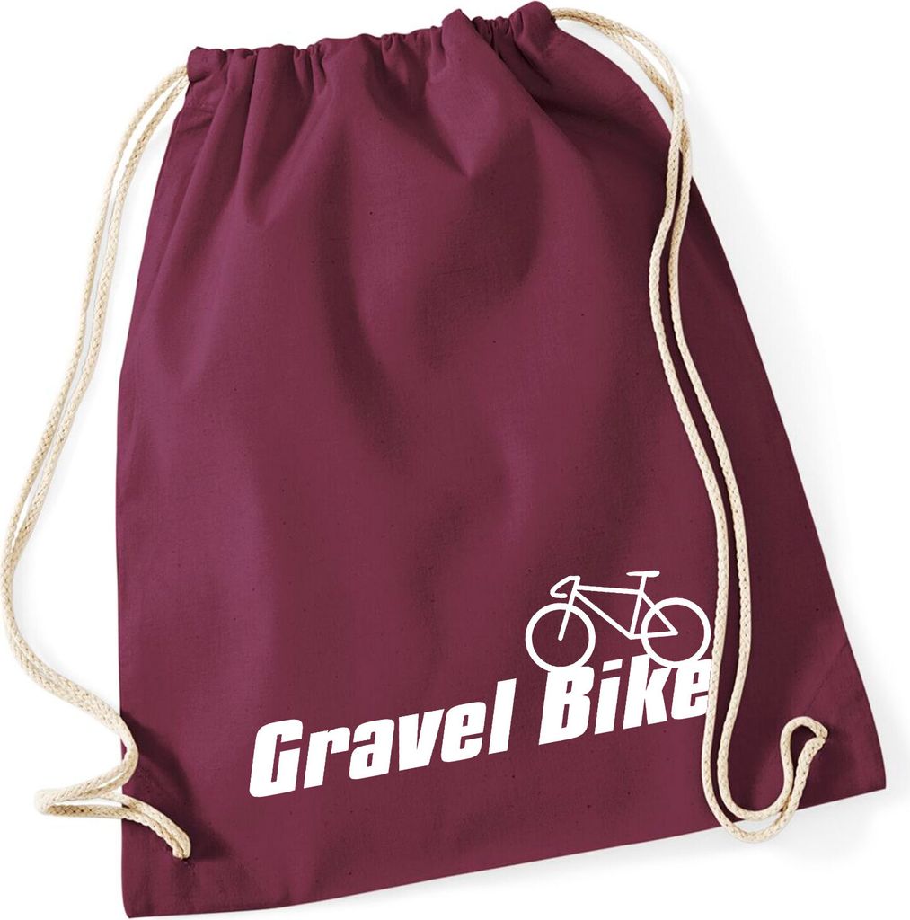 Huuraa Turnbeutel Gravel Bike Fahrrad 12 Liter Burgundy Baumwolle Rucksack Geschenkidee