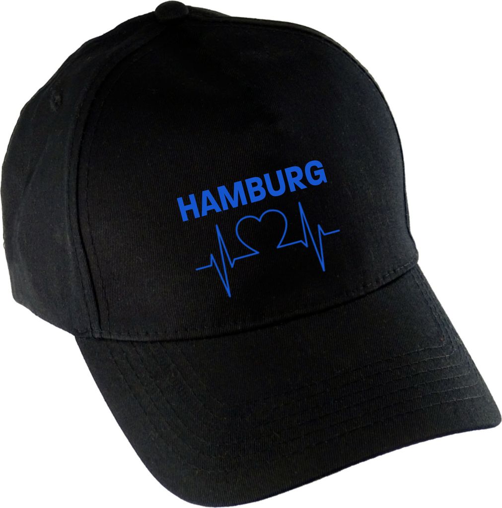 multifanshop Baseballcap - Hamburg - Herzschlag, schwarz, Größe one size