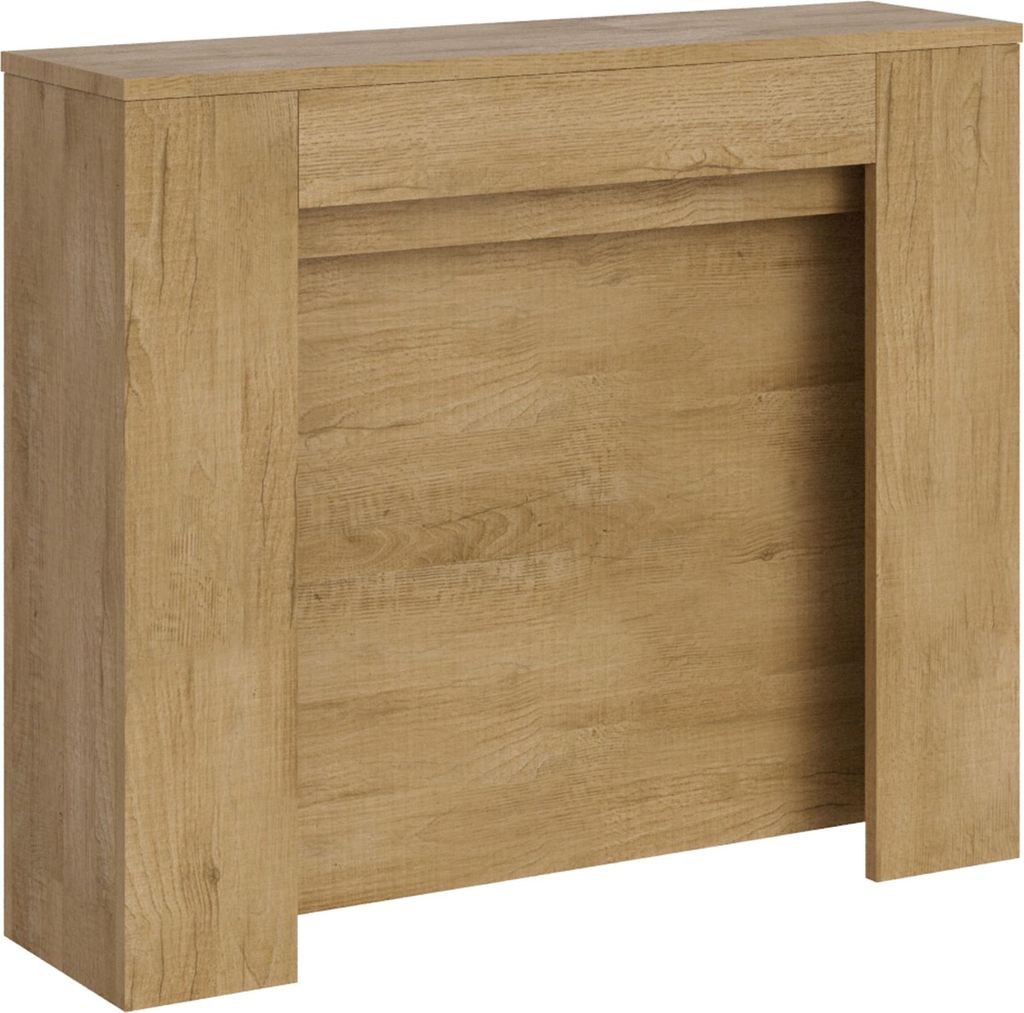 Ausziehbare Konsole 90x25/211 cm Kiba Eiche Natur Produktbild 