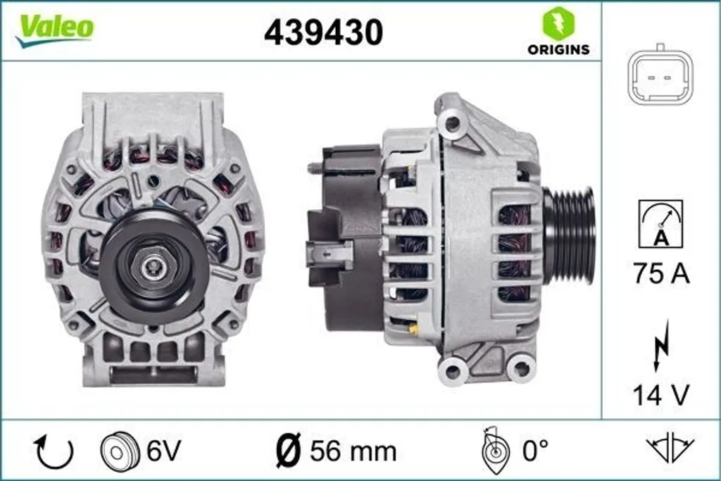Alternateur moteur pour Dacia Logan Sandero et Renault Megane Scenic