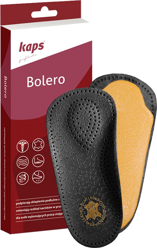 Orthopädische Einlagen 2/3 für Plattfüße schwarz Kaps Produktbild 