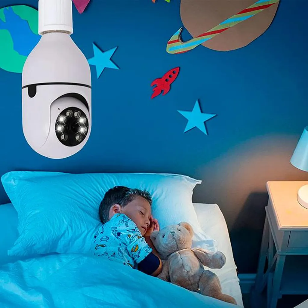 Telecamera Sorveglianza E27 per Bambini e Casa | WiFi 1080p 360° - 9