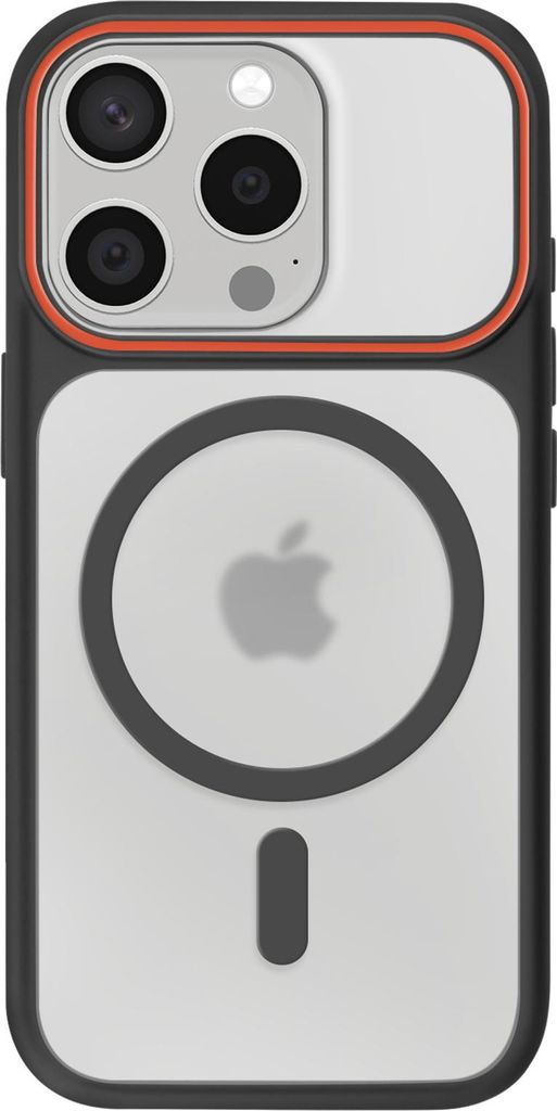 Avizar, Verstärkte Rauchglas MagSafe Hülle iPhone 15 Pro, Schwarz