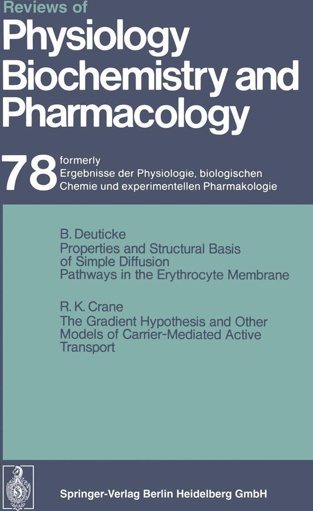 Reviews of Physiology, Biochemistry and Pharmacology