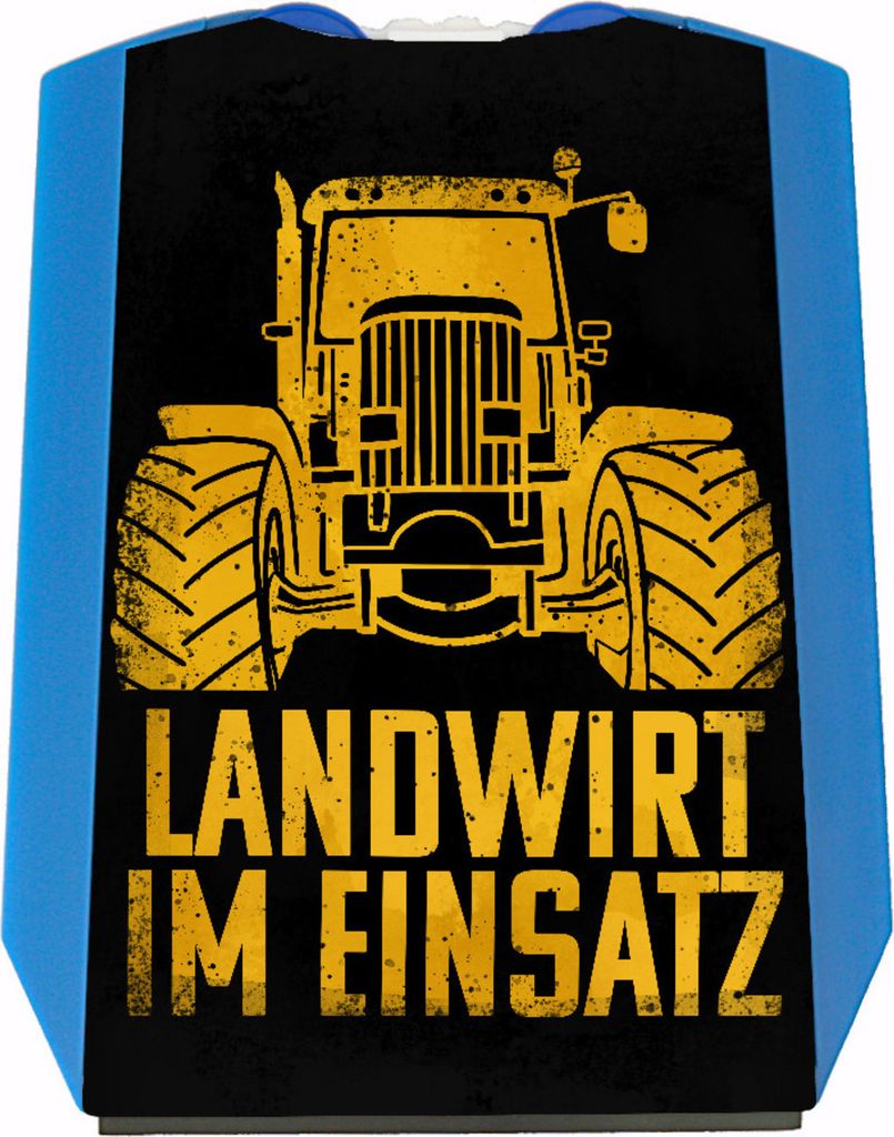 Landwirt im Einsatz Parkscheibe in gelb mit 2 Einkaufswagenchips