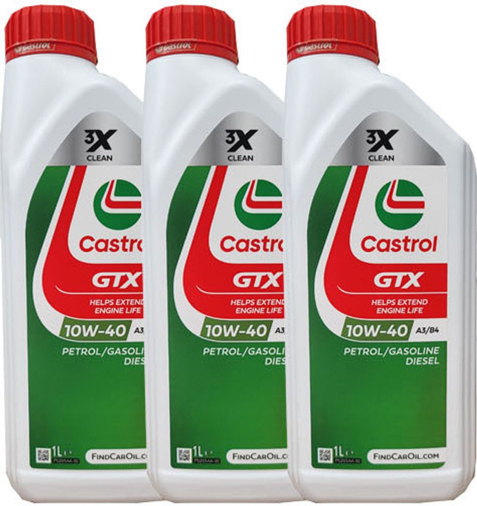 Castrol GTX Ultraclean 10W-40 A3/B4 Grey, 3x1 Liter